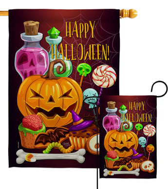 Halloween Sweet - Halloween Fall Vertical Impressions Decorative Flags HG112093 Made In USA