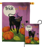 Halloween Cat - Halloween Fall Vertical Impressions Decorative Flags HG112095 Made In USA