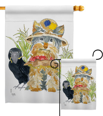 Yorkshire Scarecrow - Halloween Fall Vertical Impressions Decorative Flags HG112096 Made In USA