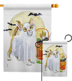 Ghost Cat - Halloween Fall Vertical Impressions Decorative Flags HG112097 Made In USA