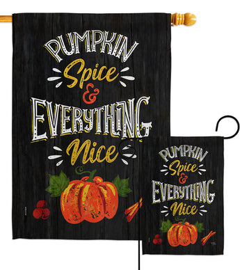 Pumpkin Spice Nice - Halloween Fall Vertical Impressions Decorative Flags HG112104 Made In USA