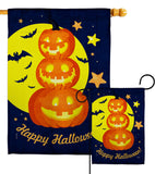 Pumpkin Trio - Halloween Fall Vertical Impressions Decorative Flags HG112107 Made In USA