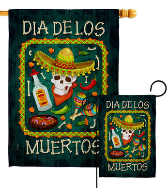 Calavera Sugar Skull - Halloween Fall Vertical Impressions Decorative Flags HG112111 Made In USA