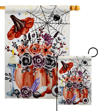 Spooky Bouquet - Halloween Fall Vertical Impressions Decorative Flags HG112116 Made In USA