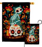 Suger Skull Gato - Halloween Fall Vertical Impressions Decorative Flags HG137000 Made In USA