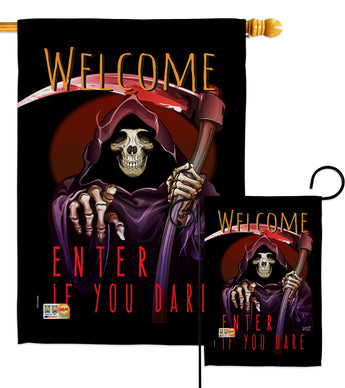Enter If You Dare - Halloween Fall Vertical Impressions Decorative Flags HG137068 Made In USA
