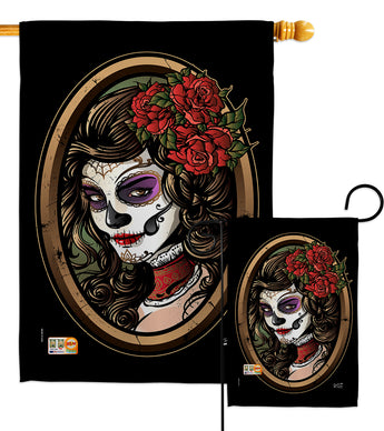 La Calavera Catrina - Halloween Fall Vertical Impressions Decorative Flags HG137086 Made In USA