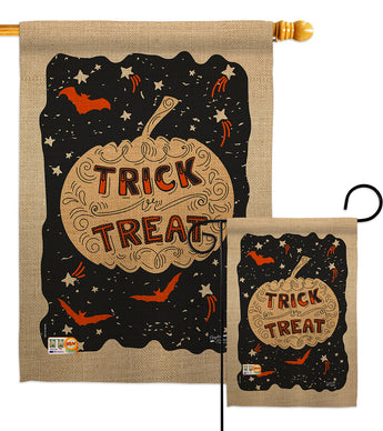 Eerie Trick Or Treat - Halloween Fall Vertical Impressions Decorative Flags HG137093 Made In USA