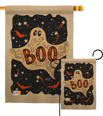 Ghoulish Boo - Halloween Fall Vertical Impressions Decorative Flags HG137095 Made In USA