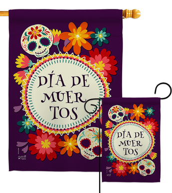 Celebrate Dia de Muertos - Halloween Fall Vertical Impressions Decorative Flags HG137249 Made In USA