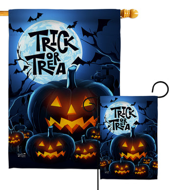 Creepy Pumpkins - Halloween Fall Vertical Impressions Decorative Flags HG137250 Made In USA