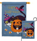 Witchy Cat - Halloween Fall Vertical Impressions Decorative Flags HG137257 Made In USA