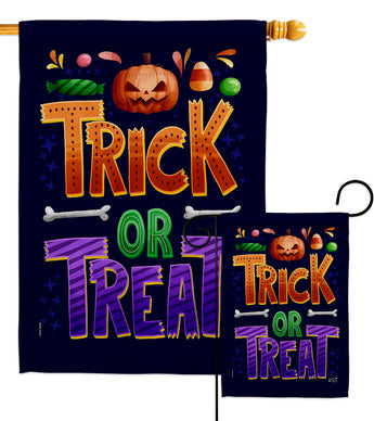 Trick or Treat - Halloween Fall Vertical Impressions Decorative Flags HG137295 Made In USA