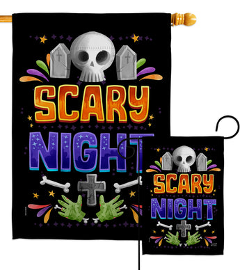 Scary Night - Halloween Fall Vertical Impressions Decorative Flags HG137296 Made In USA