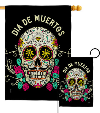 Dia De Muertos - Halloween Fall Vertical Impressions Decorative Flags HG137382 Made In USA