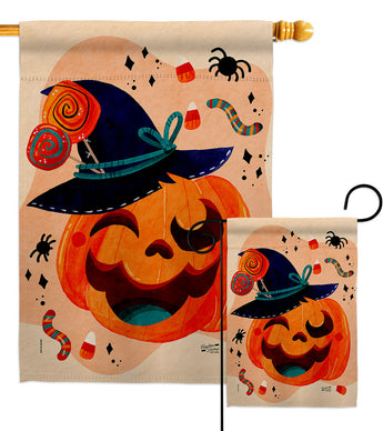 Funny Halloween Pumpkin - Halloween Fall Vertical Impressions Decorative Flags HG137637 Made In USA