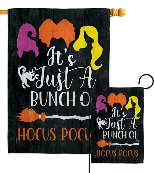 Bunch of Hocus Pocus - Halloween Fall Vertical Impressions Decorative Flags HG190179 Made In USA