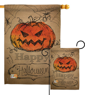 Happy Halloween - Halloween Fall Vertical Impressions Decorative Flags HG191023 Made In USA