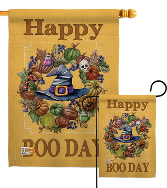 Happy Boo Day - Halloween Fall Vertical Impressions Decorative Flags HG191028 Made In USA