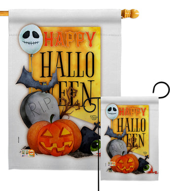 Happy Halloween Spirit - Halloween Fall Vertical Impressions Decorative Flags HG192073 Made In USA