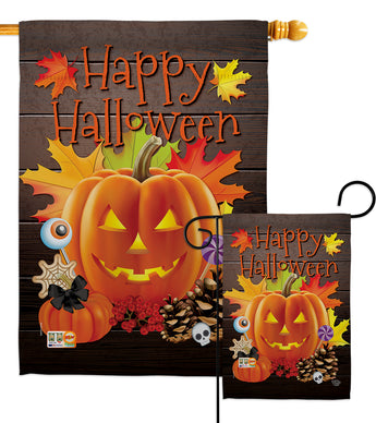 Evil Halloween Pumpkin - Halloween Fall Vertical Impressions Decorative Flags HG192141 Made In USA