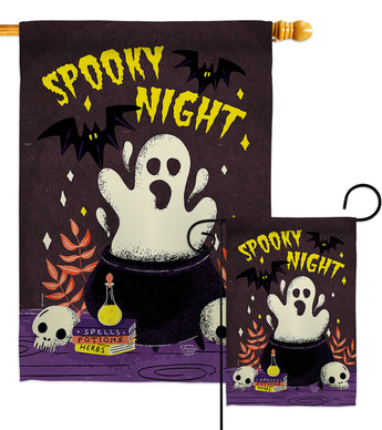 Spooky Night - Halloween Fall Vertical Impressions Decorative Flags HG192219 Made In USA