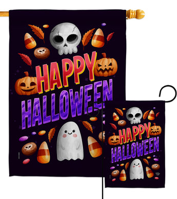 Halloween Treat - Halloween Fall Vertical Impressions Decorative Flags HG192285 Made In USA