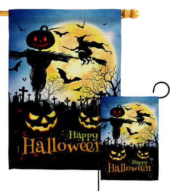 Graveyard Spooky - Halloween Fall Vertical Impressions Decorative Flags HG192692 Made In USA