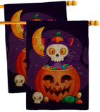 Sneaky Cat - Halloween Fall Vertical Impressions Decorative Flags HG120261 Made In USA