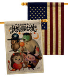 Halloween Friends - Halloween Fall Horizontal Impressions Decorative Flags HG130413 Made In USA