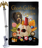 Ghosts Goblins and Goodies - Halloween Fall Vertical Impressions Decorative Flags HG112007 Made In USA