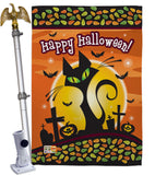 Halloween Black Cat - Halloween Fall Vertical Impressions Decorative Flags HG112050 Made In USA