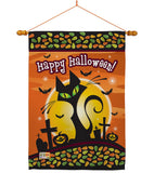 Halloween Black Cat - Halloween Fall Vertical Impressions Decorative Flags HG112050 Made In USA