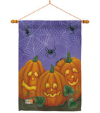 3 Pumpkins - Halloween Fall Vertical Impressions Decorative Flags HG112054 Made In USA