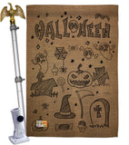 Halloween Doodles - Halloween Fall Vertical Impressions Decorative Flags HG112061 Made In USA