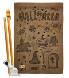 Halloween Doodles - Halloween Fall Vertical Impressions Decorative Flags HG112061 Made In USA