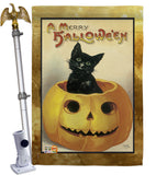Merry Halloween - Halloween Fall Vertical Impressions Decorative Flags HG112065 Made In USA