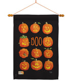 Pumpkins Boo - Halloween Fall Vertical Impressions Decorative Flags HG112071 Made In USA