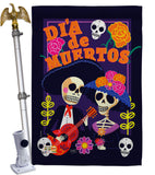 Dia de Muertos Couple - Halloween Fall Vertical Impressions Decorative Flags HG112077 Made In USA