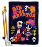 Dia de Muertos Couple - Halloween Fall Vertical Impressions Decorative Flags HG112077 Made In USA