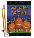 Halloween Welcome - Halloween Fall Vertical Impressions Decorative Flags HG112079 Made In USA