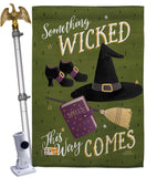 Something Wicked - Halloween Fall Vertical Impressions Decorative Flags HG112082 Made In USA