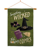 Something Wicked - Halloween Fall Vertical Impressions Decorative Flags HG112082 Made In USA