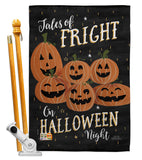 Fright on Halloween Night - Halloween Fall Vertical Impressions Decorative Flags HG112083 Made In USA