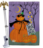 Happy Pumpkin Trio - Halloween Fall Vertical Impressions Decorative Flags HG112084 Made In USA