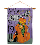 Spooky Pumpkin Men - Halloween Fall Vertical Impressions Decorative Flags HG112085 Made In USA