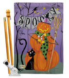 Spooky Pumpkin Men - Halloween Fall Vertical Impressions Decorative Flags HG112085 Made In USA
