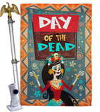 Joyful Day of Dead - Halloween Fall Vertical Impressions Decorative Flags HG112092 Made In USA
