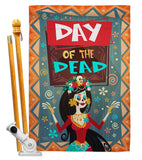 Joyful Day of Dead - Halloween Fall Vertical Impressions Decorative Flags HG112092 Made In USA