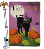 Halloween Cat - Halloween Fall Vertical Impressions Decorative Flags HG112095 Made In USA